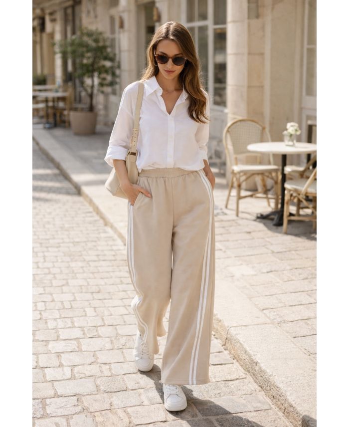 comfy pants 2 stripes beige