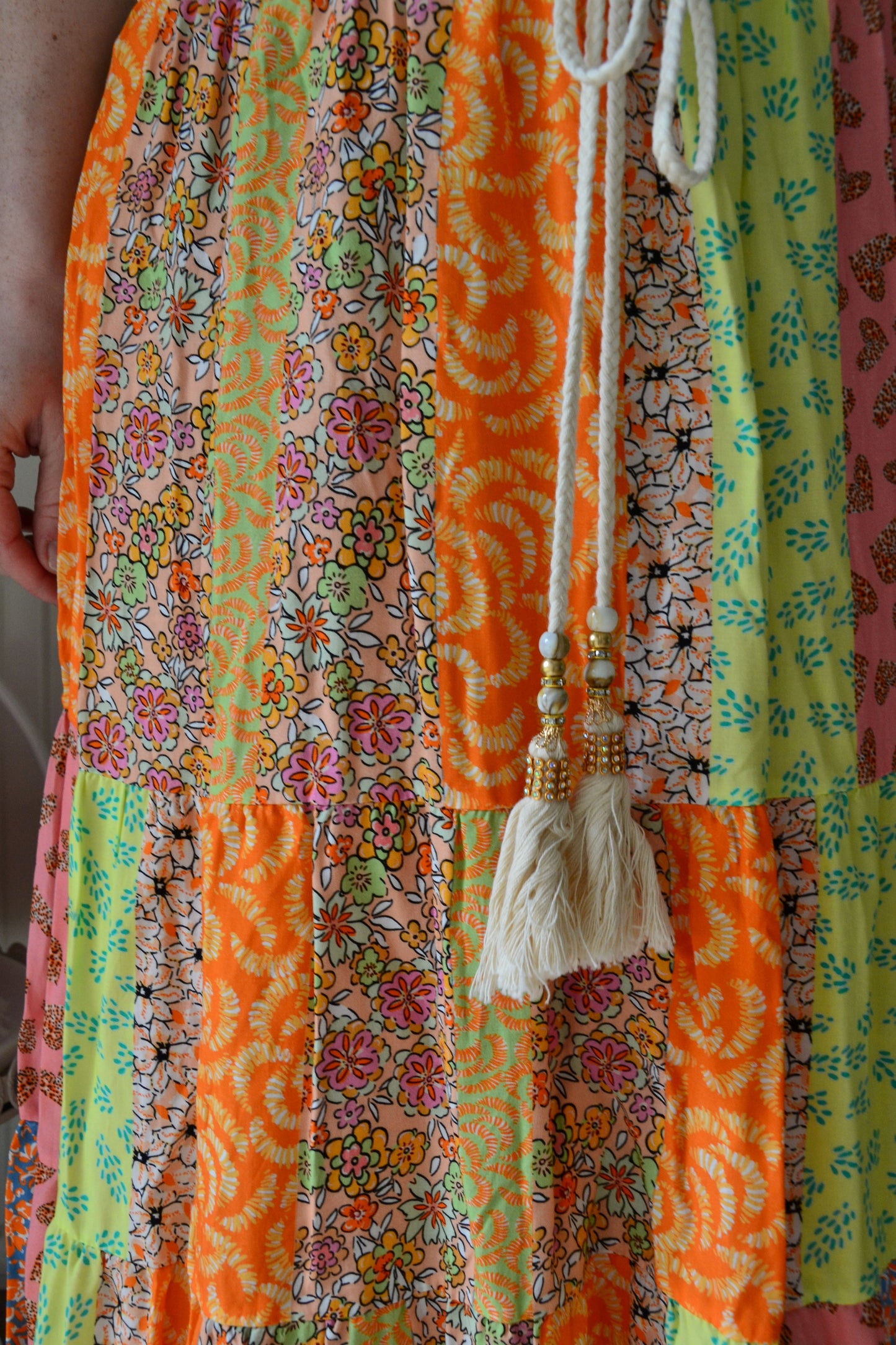 ibiza skirt orange & green