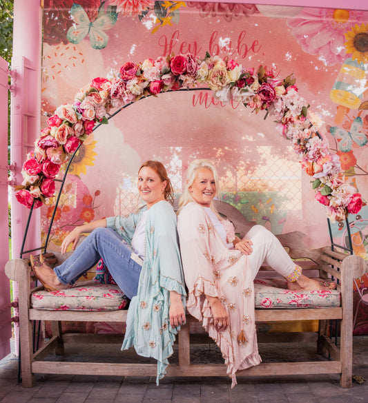 Ibiza kimono flowers pink