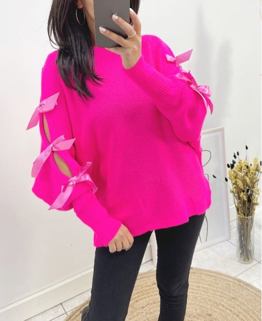 Pink bow sweater