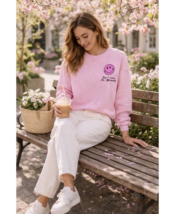 SMILEY SWEATER PINK