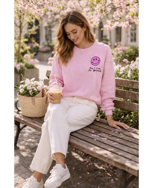 SMILEY SWEATER PINK