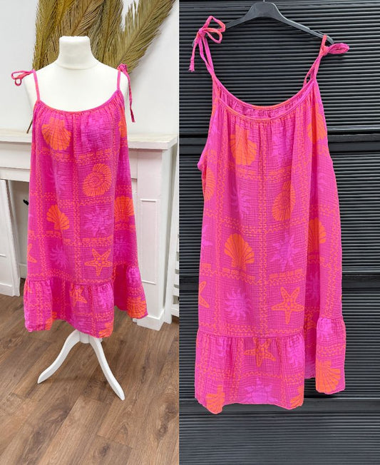 SEA SHELL DRESS PINK