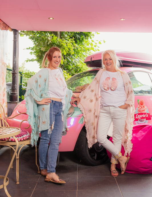Ibiza kimono flowers pink