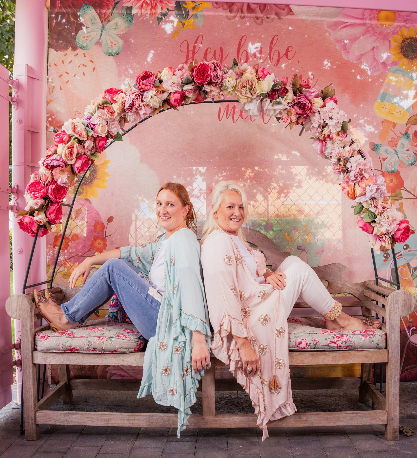 Ibiza kimono flowers pink