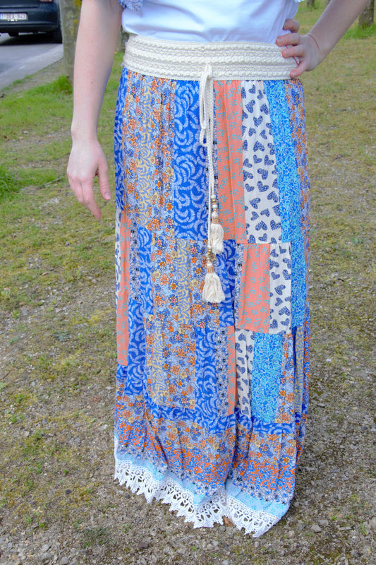 ibiza skirt blue&orange